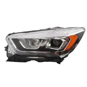 Nakkaa Halogen Left Right Headlight Assembly Compatible with Ford Escape 2017 2018 2019 Driver Passenger Side Headlamp w DRL Chrome Direct Replacement