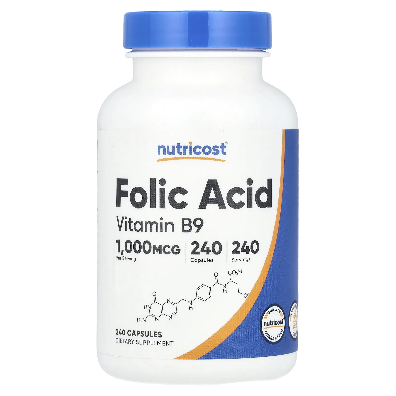 Nutricost Folic Acid, 1,000 mcg, 240 Capsules