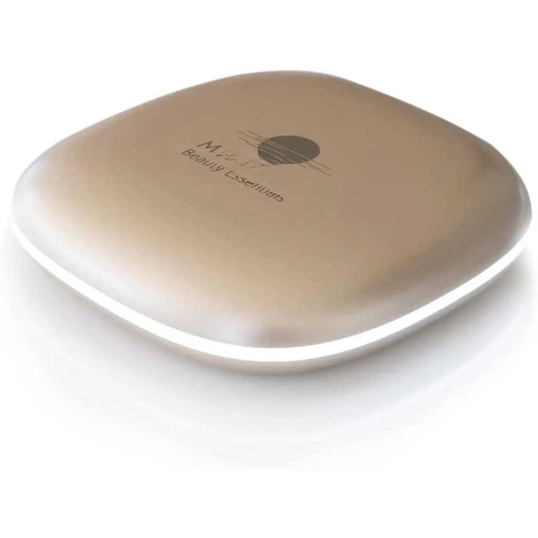 LED Lighted Travel Makeup Mirror, Rechargeable, 1x/10x Magnification - Daylight LED, Pocket or Purse Mirror, Small Travel Mirror. Folding Portable Mirror, Touch Sensor, USB (Champagne )