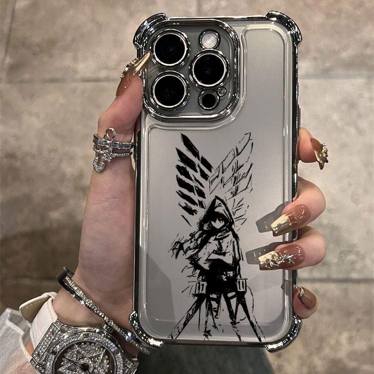 Hot-blooded anime Attack on Titan Plating Phone Case For iPhone 17 17Air  16 15 14 13 12 11 Pro Max X XSMax Plus Anti-Fall