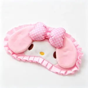 Sanrio Girls' My Melody Plush Sleep Mask - Ultra-Soft Fluffy Soothing Eye Mask with Breathable Fabric, Light-Blocking for Deep Sleep, Kawaii Home Supply Essential for Travel & Bedtime, Viral TikTok Comfort Gift