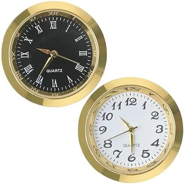 2PCS Mini Clock Face Insert Replacement Fit 35mm 1.38" Decor Ideal for Clock Enthusiasts Quartz Material Decor