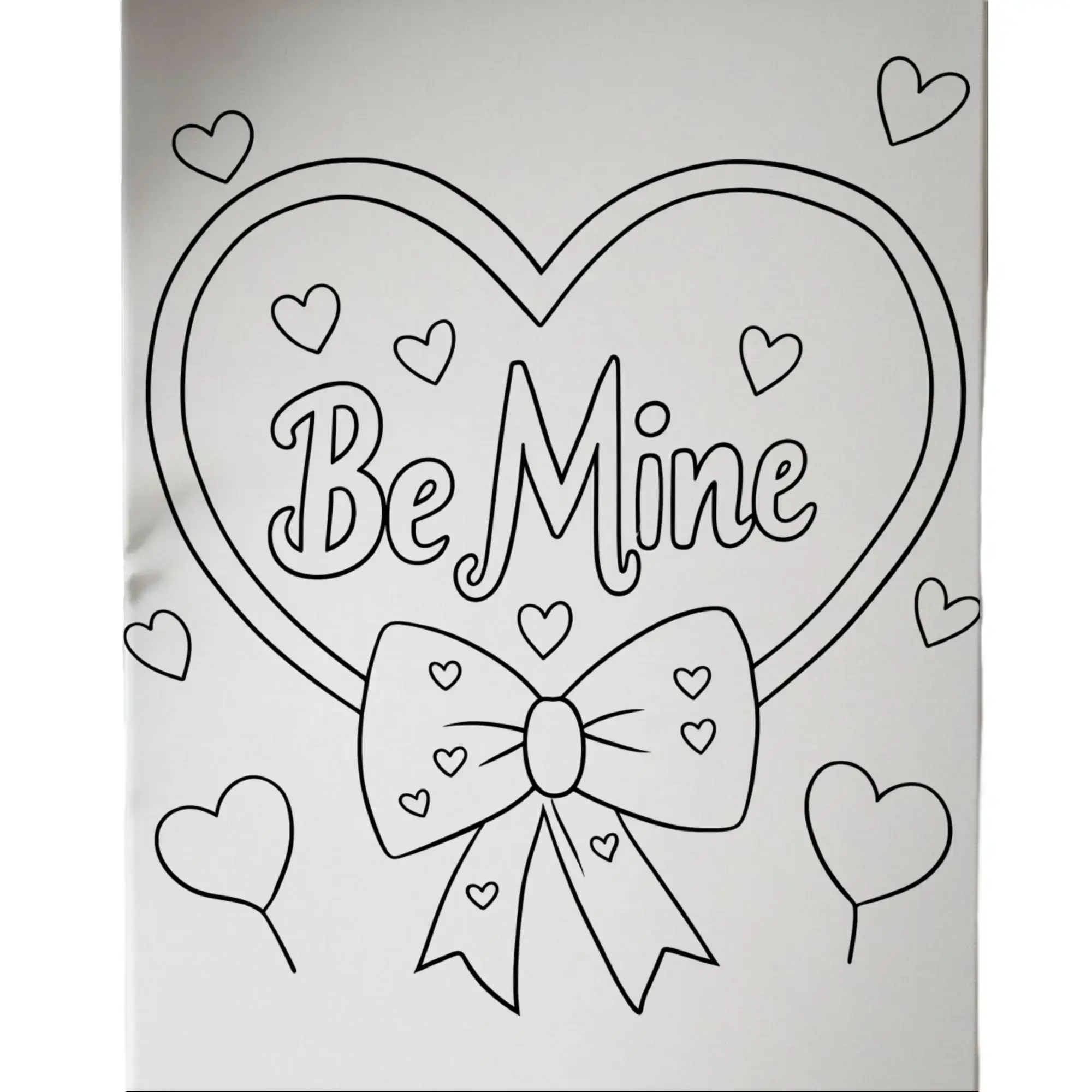 DTF Transfer Outline - Press & Paint Outline, Color your own DTF Print - Be Mine - Valentine's Day -Coloring Activity - Sip and Paint Party - New Years eve Party