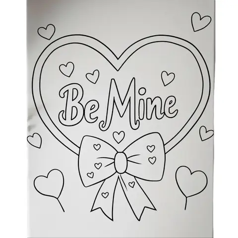 DTF Transfer Outline - Press & Paint Outline, Color your own DTF Print - Be Mine - Valentine's Day -Coloring Activity - Sip and Paint Party - New Years eve Party