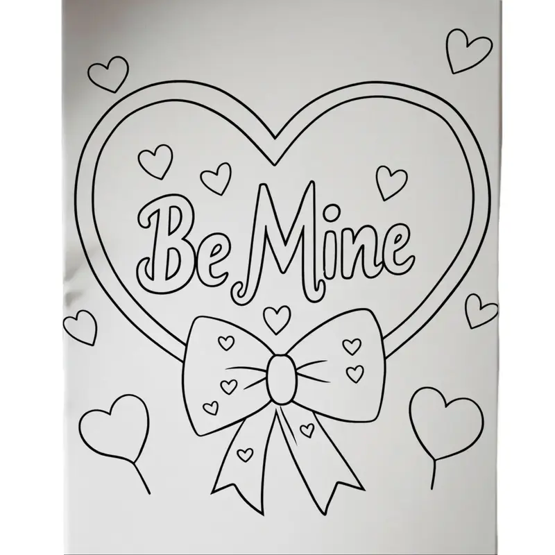DTF Transfer Outline - Press & Paint Outline, Color your own DTF Print - Be Mine - Valentine's Day -Coloring Activity - Sip and Paint Party - New Years eve Party