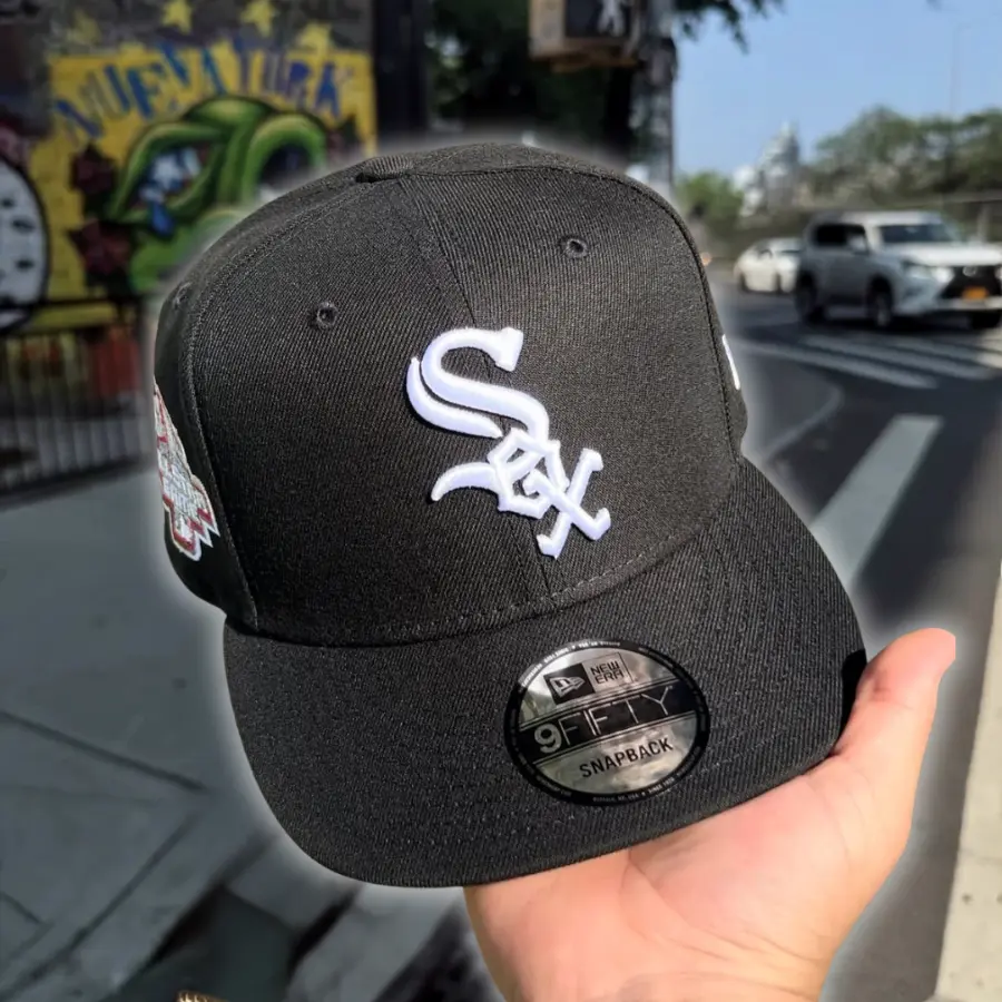 New Era Chicago White Sox 9FORTY Adjustable Cap – Classic black Crown and Black Visor Baseball Hat with Premium Embroidery and Streetwear Style