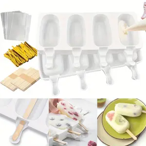 Cakesicles Molds Silicone Cake Pops Mold Multifunctional Chocolate Bar Mold Silicone Molds for Rice Krispies Treats Baking with Sticks and Bags DIY Ice Cream Popsicle Tray