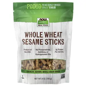 NOW Foods Real Food, Whole Wheat Sesame Sticks, 9 oz (255 g)