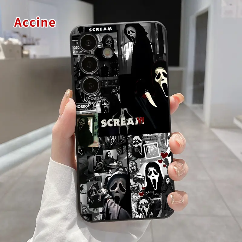 Mosaic Scream Pattern Smartphone Casing - Shockproof, Non-Slip, Military-Grade Protection Silicone Cover Compatible with Galaxy S22+, S23 Ultra, S24 Plus, S25 Cellphone & Handheld Devices