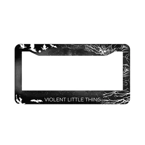 VLT License Plate Frame – Black Gothic Metal Car Tag Frame with Lightning & Bat Design, Dark Fantasy Auto Accessories for Cars & Trucks
