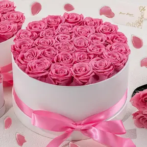 Forever Roses in Luxury White Box, Eternal Real Roses Birthday Gifts for Women, Preserved Flowers for Delivery Fast Ship, Anniversary, Valentine's Day, Mothers Day