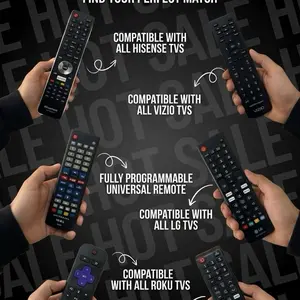 Universal Remote | Multiple TVs Remote | Roku Tv | Panasonic | LG | Hisense | Vision | Samsung remote | Replacement Remote | Batteries Required |
