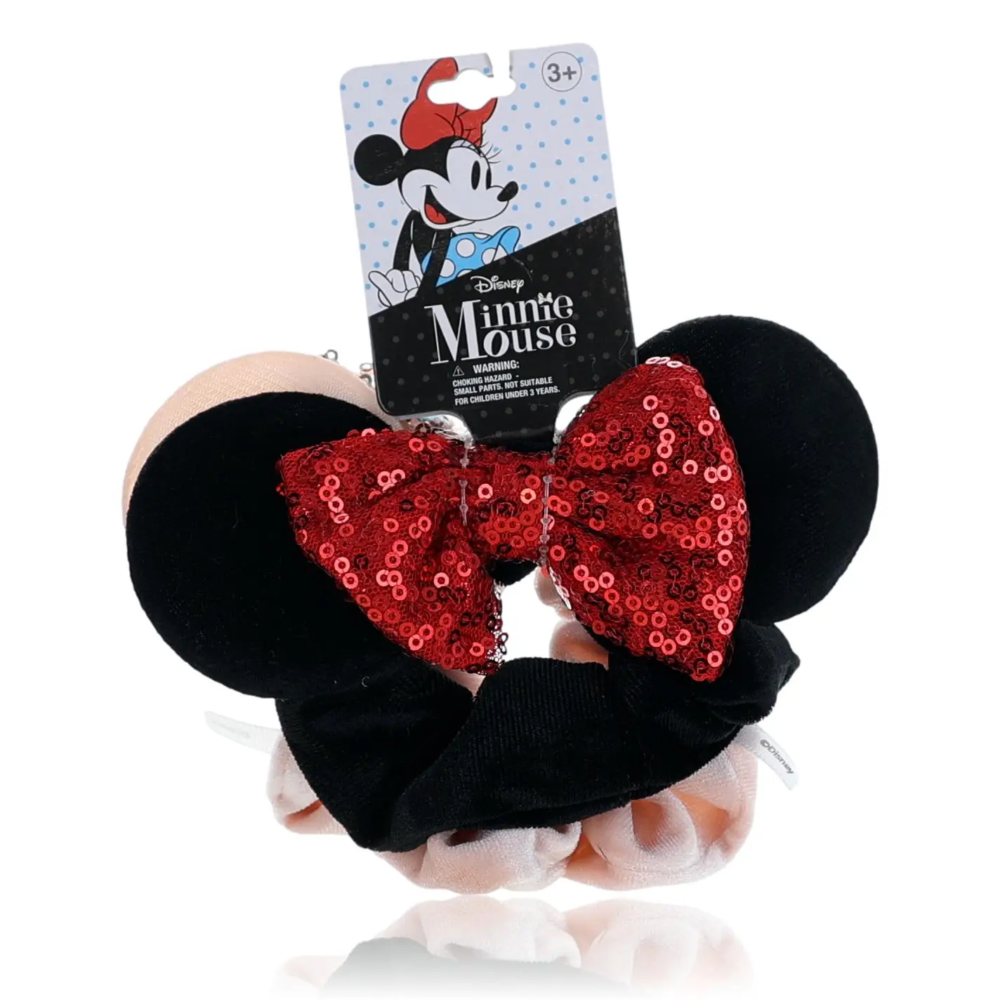 Disney Kids' Hair Scrunchie Set, 2-Pack Minnie Mouse Hair Styling Scrunchies