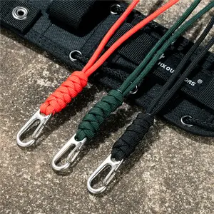 Men Multi-function Paracord Survival Bracelet Keychain Outdoor Camping Rescue Emergency Rope Knife Rope Flashlight Rope