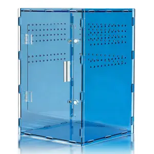 8x8x12 Acrylic Reptile Tank Cyberpunk Blue Terrarium for Geckos & Small Reptiles Inspired by New Caledonia Rainforest