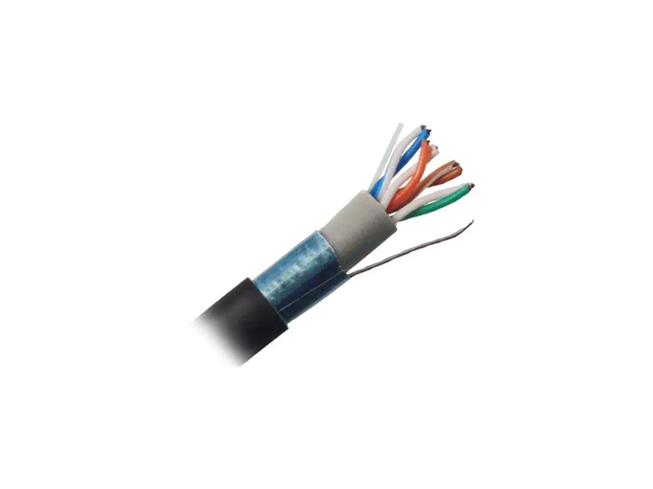 Nippon Labs CAT5E Outdoor Bulk Ethernet Cable, CMXT Direct Burial Shielded Solid Copper, Water Blocking Layer, 24 AWG, STP w/ Drain Wire, Outdoor Jacket, Wooden Spool (UL/ETL) 1000 ft. Black Networking Cable