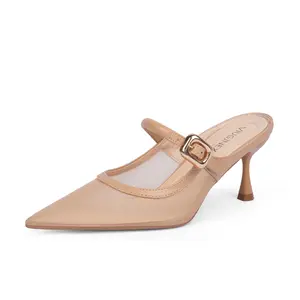 [VIUGJNEX]Women's Closed Toe Mule Heels – Pointed Toe, Open Back, 2.75" Stiletto Heeled Sandals, Dressy & Comfortable