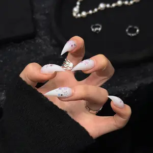 Handmade Polka Dot Cat Claw Dragon Nail Art, Cute Daily Wear Long Nails, Dragon Claws Wolf Claws, Single Item