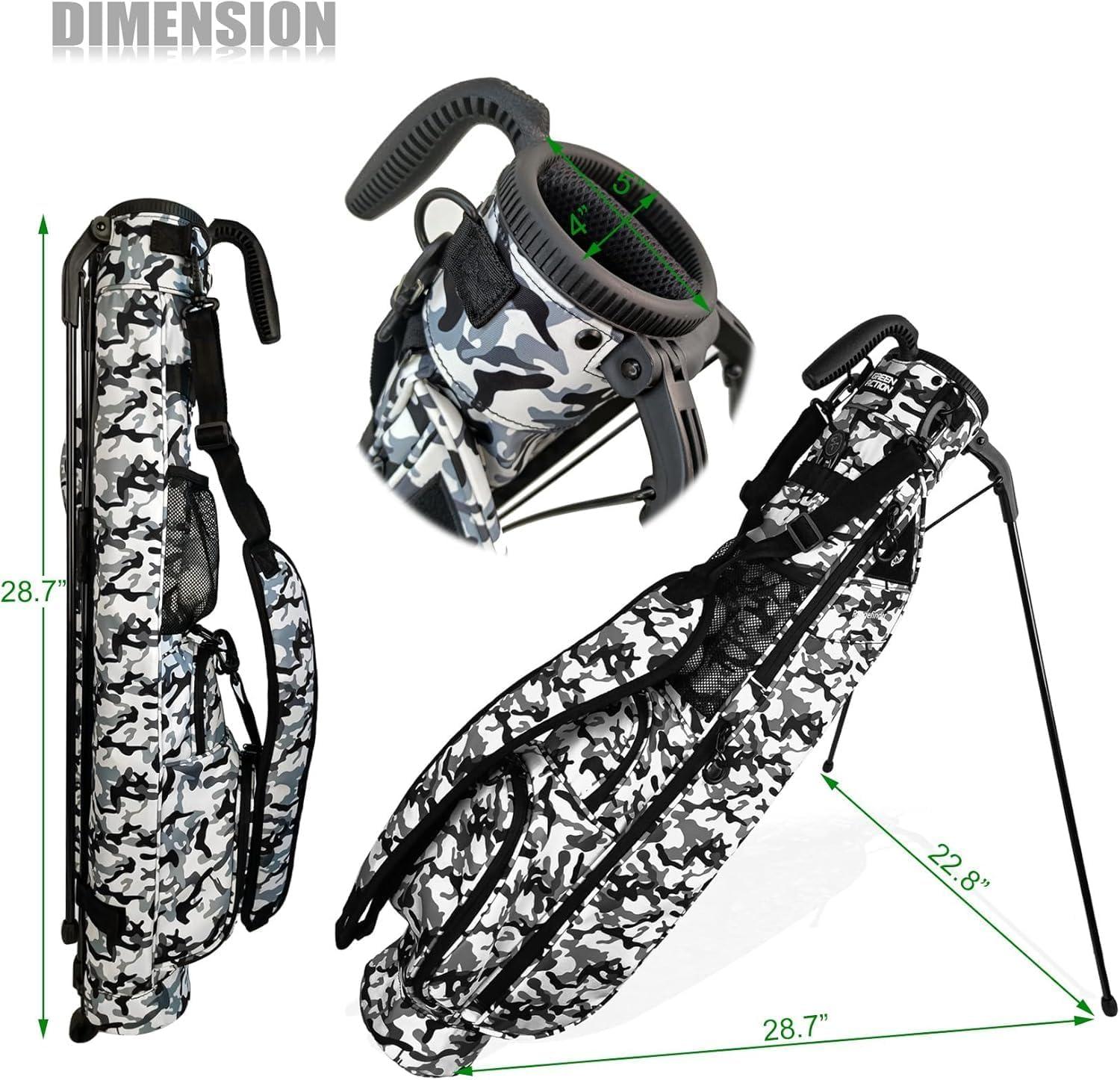 Sunday Golf Bag with Strap & Stand, Lightweight Golf Stand Bags with Two-Way Divider/Cooler Pocket, Golf Club Bags Holds 5-6 Clubs for Driving Range, Par 3 and Standard Courses