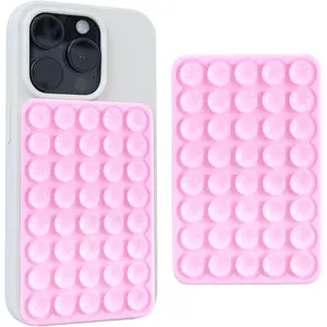 Silicone Suction Cup Phone Case Mount, Silicone Sticky Phone Grip Compatible with iPhone and Android Cases, Suction Bracket on The Back of The Mobile Phone for Videos and Selfies
