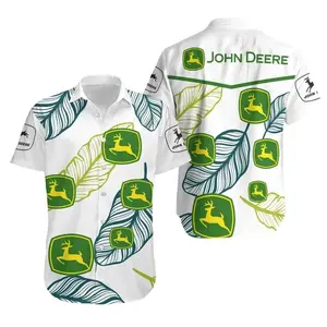 John Dee hawaiian shirt short-sleeve hawaiian shirt Men's Casual Hawaiian Aloha Shirt hawaiian aloha shirt Hawaiian Tropical Short Sleeve Shirt Tropical Print Button-Up Shirt