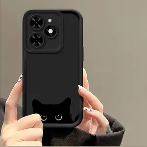 ky Eye Ladder Protective Case Suitable for Tecno Spark Go 1, 2025, 2024, 2023, 2022, 2020, 30C, 20C, 10C, 8C Phone Cover - Stylish Cartoon Cute Kitten Design, Compatible with Tecno 10 Pro, 20 PRO, 6 Go, Camon 30 5G, 20 Pro - New High-Quality Shockproof