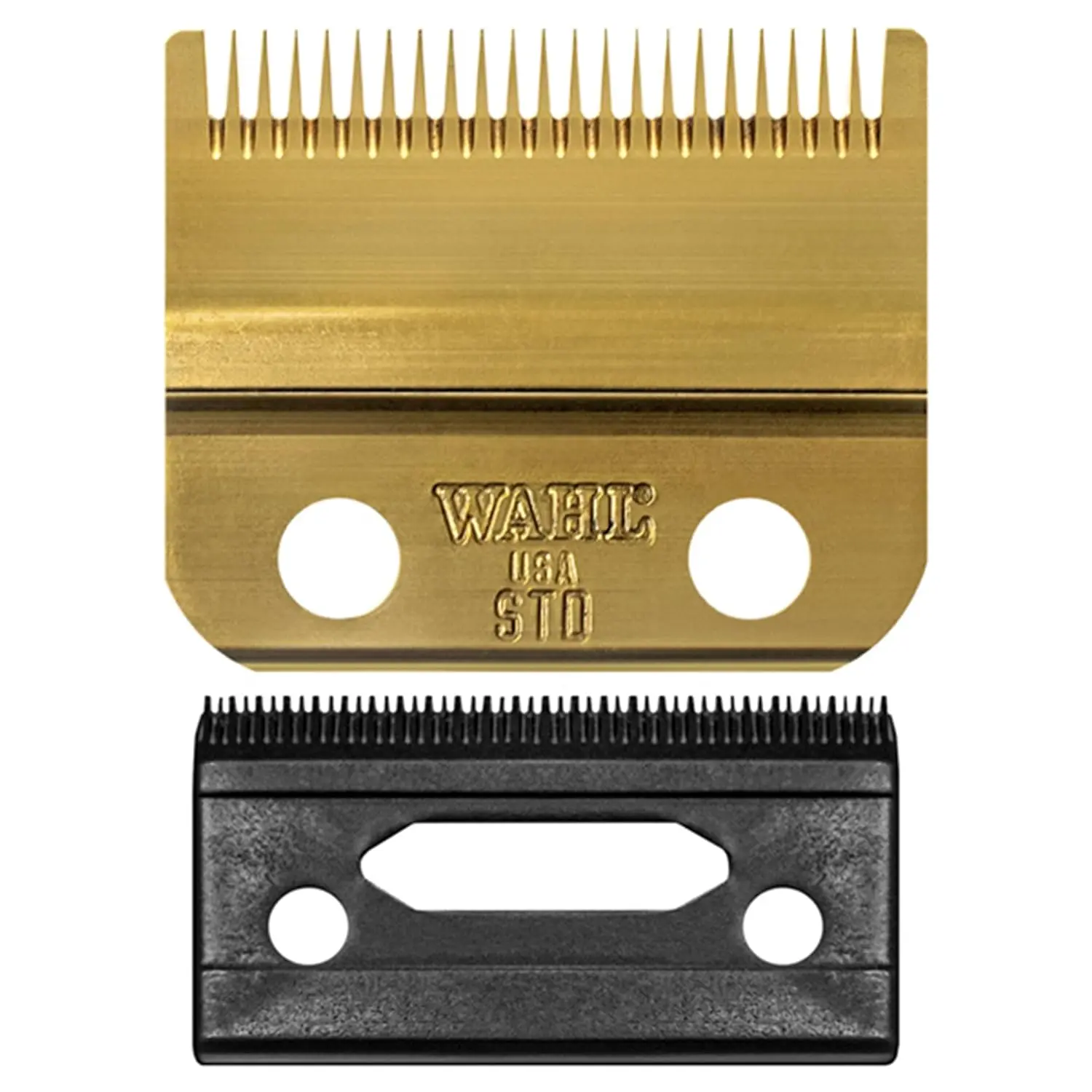 Wahl Professional Stagger Tooth Gold Blade Set DLC Titanium Coated Seamless Blending Replacement Fits Cordless Magic Clip