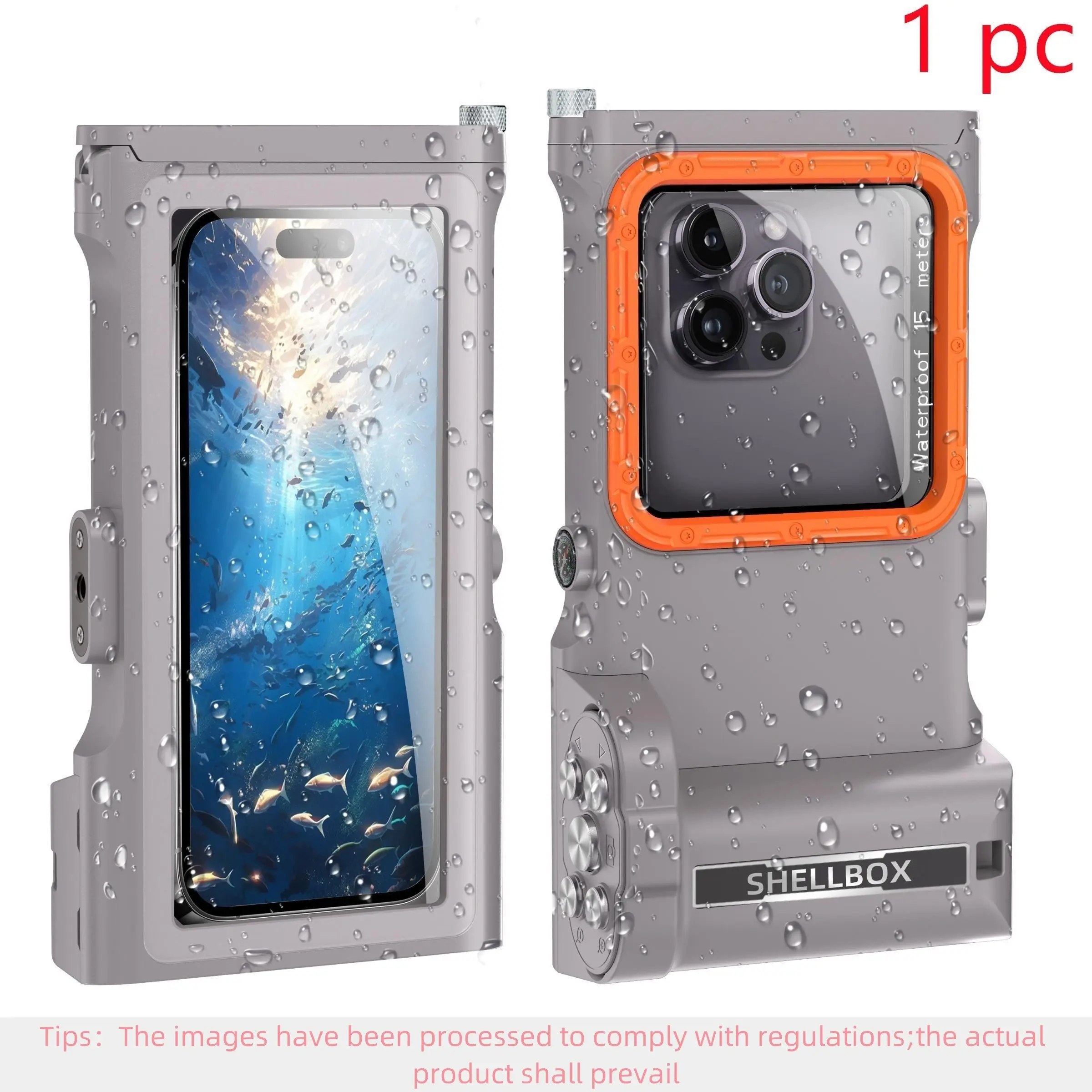 Bluetooth-compatible Upgraded Protective Waterproof Diving Phone Case Cover for 6.9 Inch Phones, Fits All iPhone Samsung Lg Google Android, 50 Feet Depth, with Lanyard