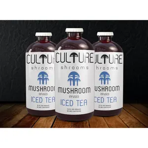 Culture Shrooms Mushroom Infused Iced Tea with 100% Lion's Mane Cordyceps & Kanna 600mg Extracts 12 oz