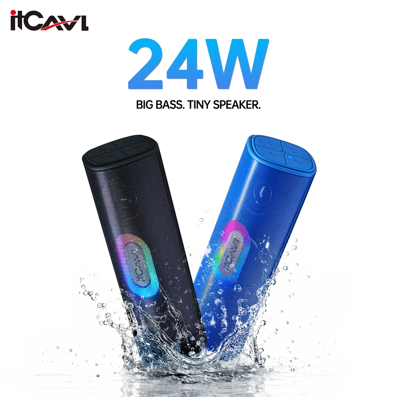 【SummerVibes】 itcAVL Bluetooth Cyberpunk RGB Speaker - 12*2W Dual Deep Bass Subwoofer, 20 Hours of Playtime for TWS Wireless Soundbar, 20H Portable Boombox for Gaming Desk Setup, Night Party, Trendy Men Gadgets - DealsForYouDays