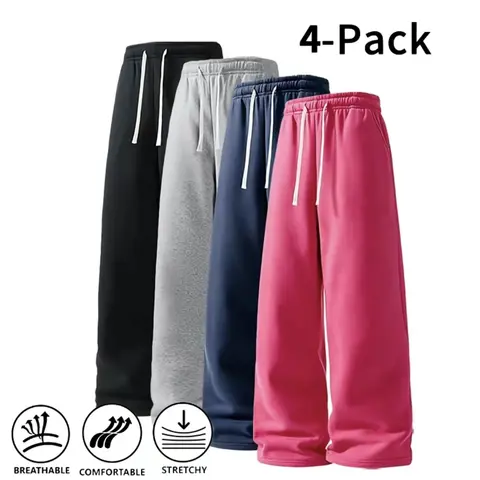 Mens Fashion Fall & Winter Styles Ultra-Soft Wide-Leg Sweatpants | Breathable athletic pants for basketball, running, and gym