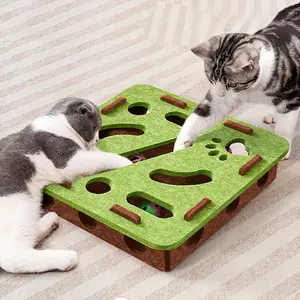 Interactive Cat Toy Box with over 9 Scratch Pads, Durable Indoor Puzzle Game, Stimulates Thinking and Movement, Includes 3 Random Color Balls
