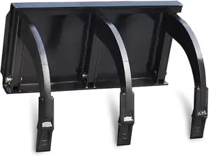 3-Tine Ripper—Skid Steer Loader Attachment, compatible with universal skid steer loader quick-change systems, used for loosening soil and removing obstacles such as tree roots
