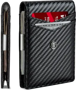 Slim Wallets for Men. Minimalist Bifold Wallet with Money Clip & ID Window. RFID Blocking Credit Card Holder Front Pocket Wallet, Gifts for Men - Husband Father on Birthday Anniversary.