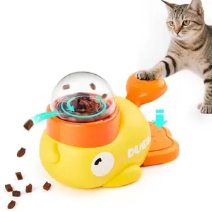 Cat Puzzle Treat Dispenser Toy, Interactive Duck-Shaped Food Slow Feeder for Cats and Small Dogs Enrichment, IQ Training and Exercise 8.6 Inches great gift food puzzle slow feeder, Cat  snacktime, pet gift