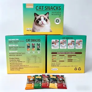 Zhuaizhuaiqi Creamy Cat Snacks – 3 flavor variety pack, 30g each, 30 packs, gentle digestion formula.