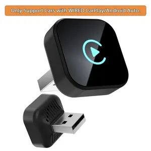 Sunweyer S40 Mini USB Wireless CarPlay Adapter Car Multimedia Dongle Wireless Android Auto 2 in 1 Adapter Convert Wired to Wireless 2026 Upgrade Car Play for iPhone USB Type A and C