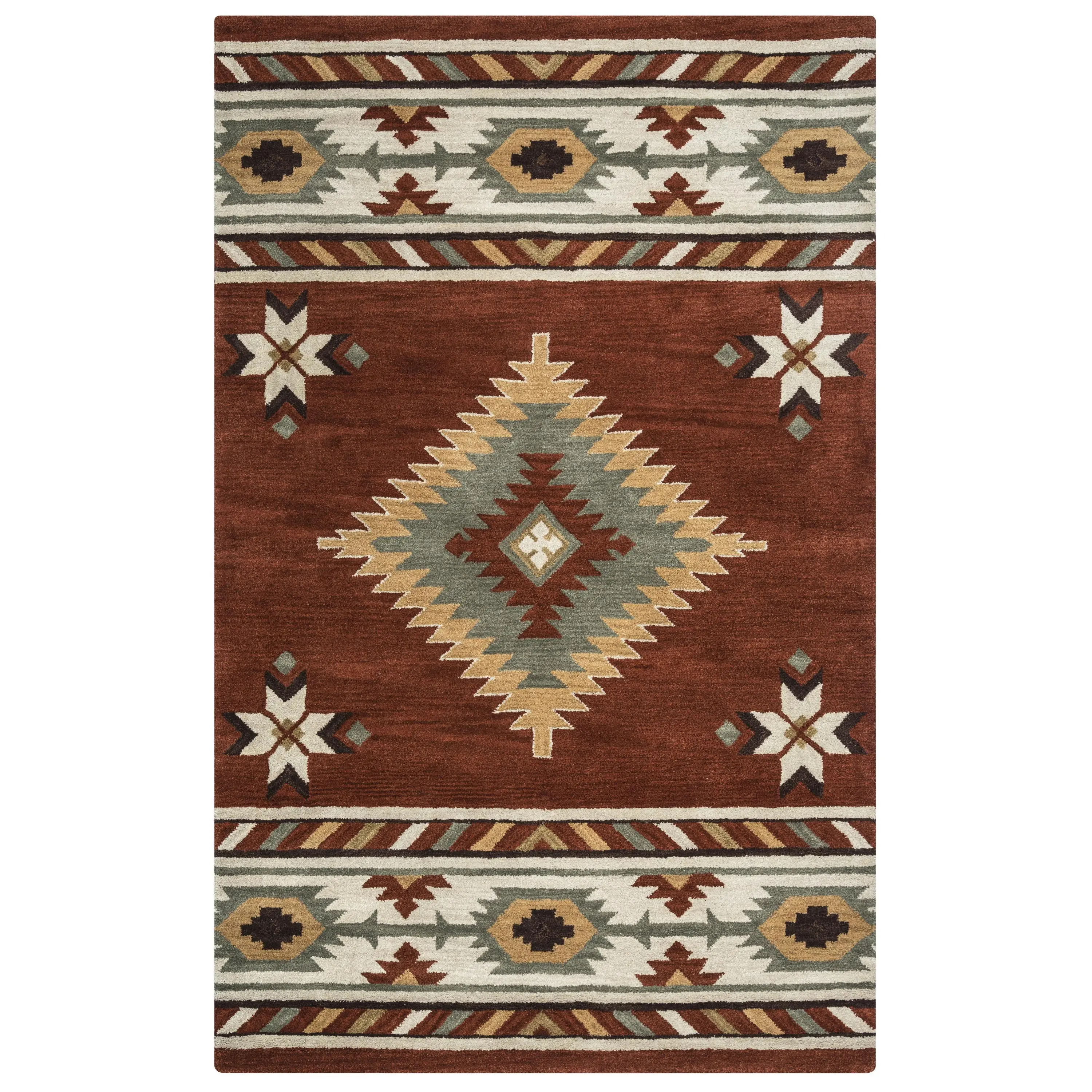 Southwest SU1822 Navajo Red Hand Tufted Rug - Rizzy