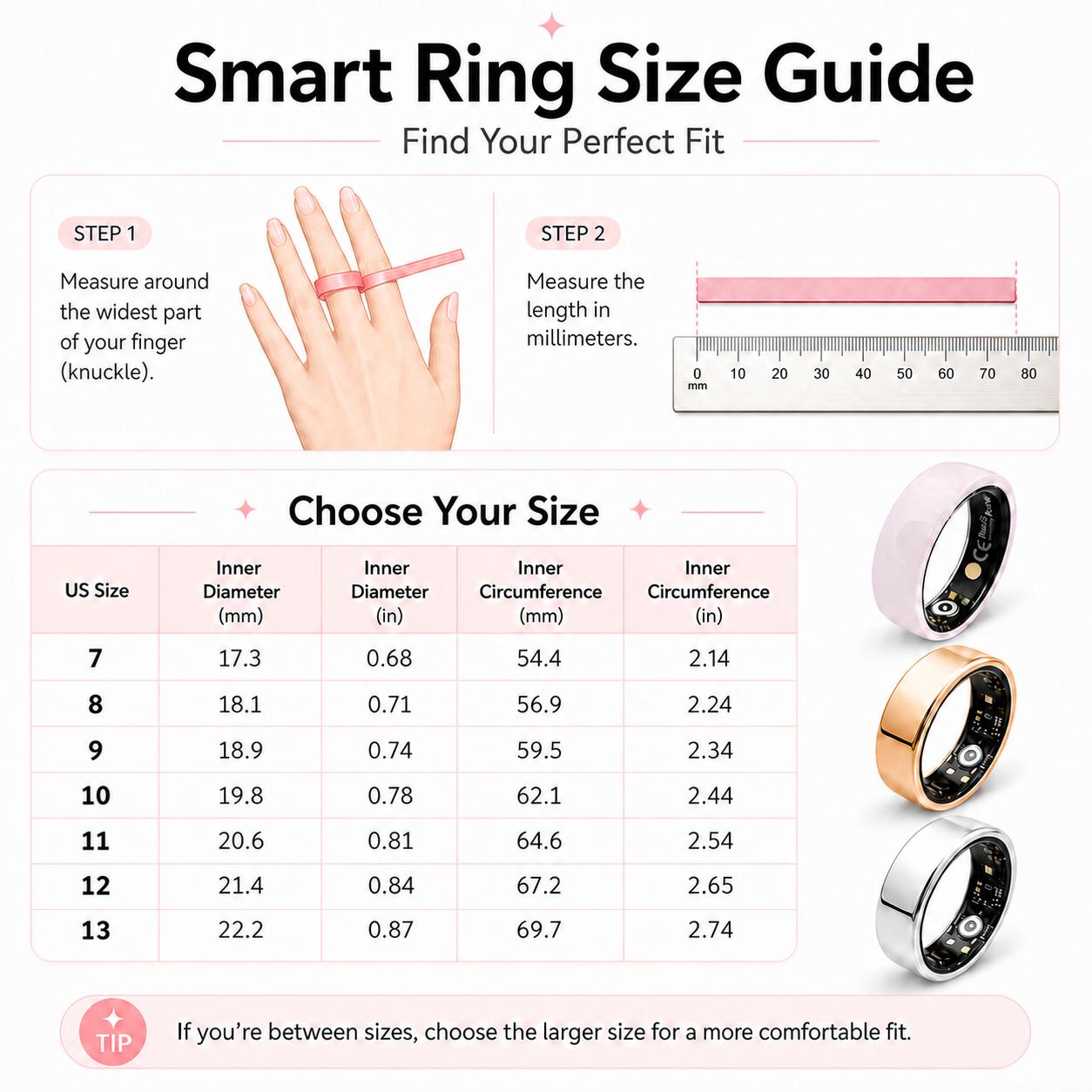 Minimalist Pink Ceramic Smart Ring (Gifts for Women), IP68 Rated Fitness & Sleep Tracker with Heart Rate, HRV, Stress Insights, Multi-Sport Modes, Bluetooth Sync, Mobile App, No Subscription, Android/iOS Compatible, Charging Case (10 Approx. Recharges) Minimalist Pink Ceramic Smart Ring (Gifts for Women), IP68 Rated Fitness & Sleep Tracker with Heart Rate, HRV, Stress Insights, Multi-Sport Modes, Bluetooth Sync, Mobile App, No Subscription, Android/iOS Compatible, Charging Case (10 Approx. Recharges)