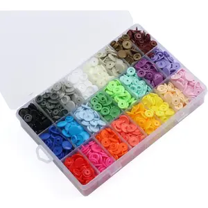 408 Sets Plastic Snap Buttons, No-Sew T5 Snaps with Organizer Storage Case, Snap Buttons for Clothes Bibs Diapers Crafts