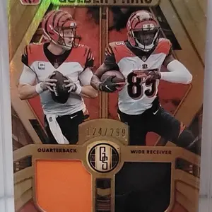 Panini 2021 Gold Standard Gold Pairs Joe Burrow Tee Higgins #GP-CN /299 MEM Quarterback Wide Receiver Card