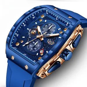 V-079 Fashionable trendy business men's sports quartz watch, multifunctional, luminous, waterproof, with calendar and six hands, popular casual sports item Open Dial