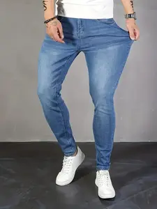 Men'S Cropped Skinny Jeans, 65% Cotton 35% Polyester , High Stretch, All-Season, Solid Color, Washed Denim, Casual Style, Woven Fabric, Skinny Fit 22 sold Provided by JINHENG DENIM Pants Streetwear