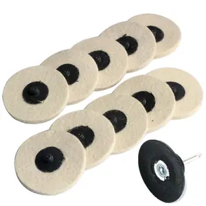 3 inch 10pcs Sanding Pad Wool Felt Quick Change Disc Roll Lock Surface Polishing Buffing Pads Wheels