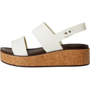 Crocs Brooklyn Cork Low Wedge Sandals Chalk  211144-0WV Women's