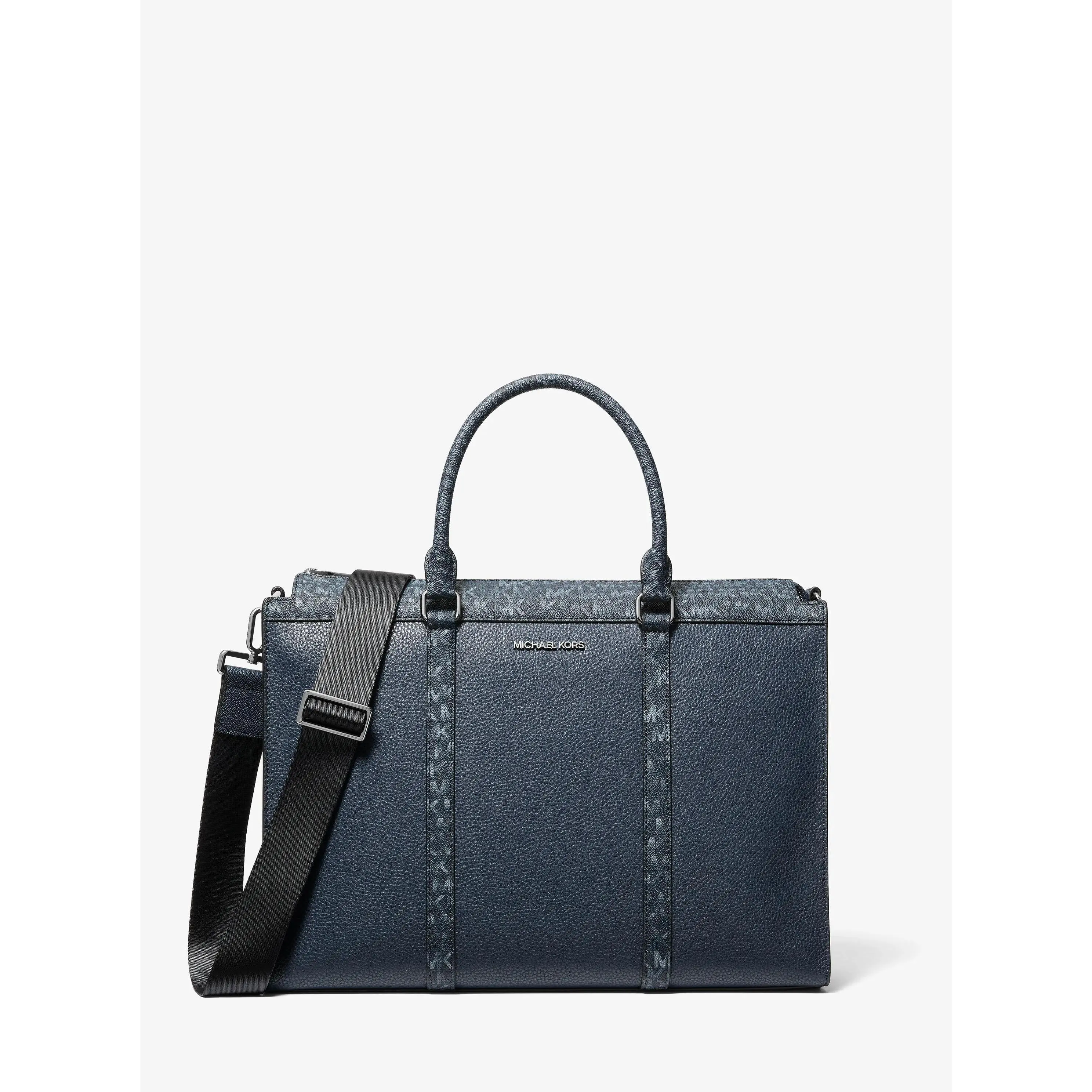 Cooper Pebbled Leather and Signature Logo Briefcase