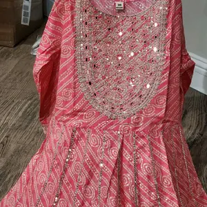 Bandhini Anarkali with full sequence work!