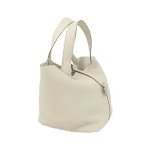 Pre-owned HERMÈS Calfskin Shoulder Bags Hermes Picotan Lock MM Clemence Bag