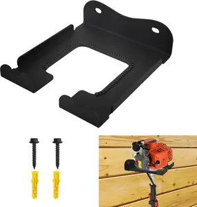 Garage Organizer Trimmer Rack, Heavy Duty Steel Weeder Eater Hanger, Wall Mounted Garden Tool Storage Rack, Black, 5.9 x 4.9 x 1.5 inches