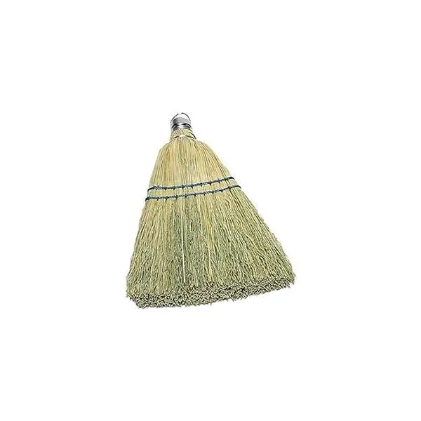 12 Inch Corn Whisk Broom, Yellow, Flagged Natural Bristles